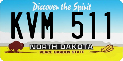 ND license plate KVM511