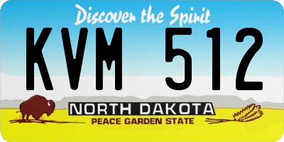 ND license plate KVM512