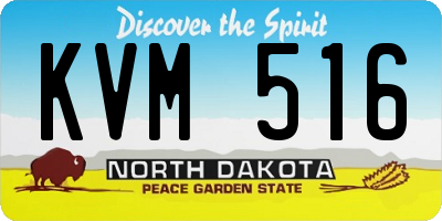 ND license plate KVM516