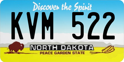 ND license plate KVM522