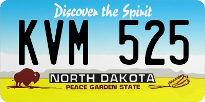 ND license plate KVM525