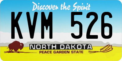ND license plate KVM526