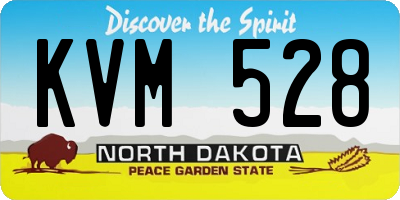 ND license plate KVM528