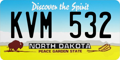 ND license plate KVM532