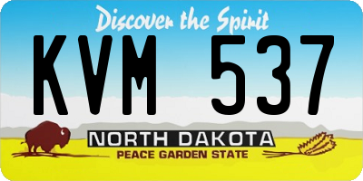ND license plate KVM537