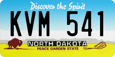 ND license plate KVM541