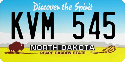 ND license plate KVM545