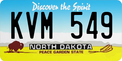 ND license plate KVM549