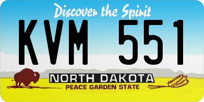 ND license plate KVM551