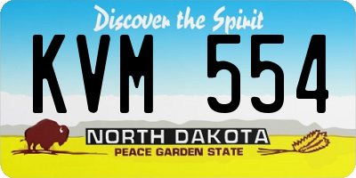 ND license plate KVM554