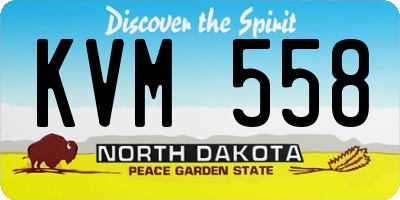 ND license plate KVM558