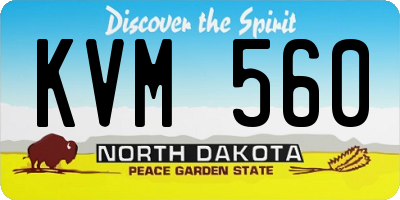 ND license plate KVM560