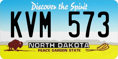 ND license plate KVM573