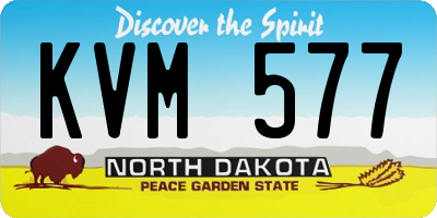 ND license plate KVM577