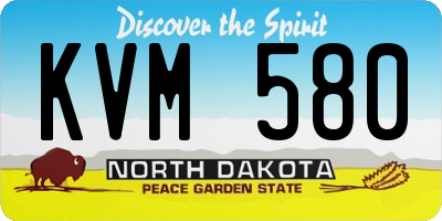 ND license plate KVM580