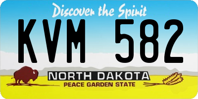 ND license plate KVM582