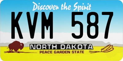 ND license plate KVM587