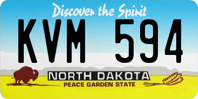 ND license plate KVM594