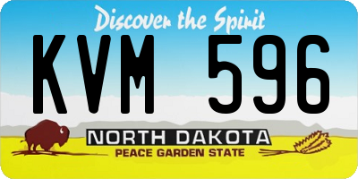 ND license plate KVM596