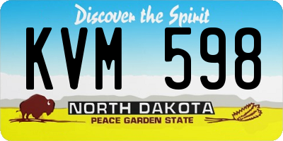 ND license plate KVM598