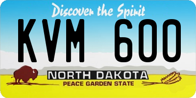 ND license plate KVM600