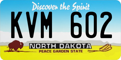 ND license plate KVM602