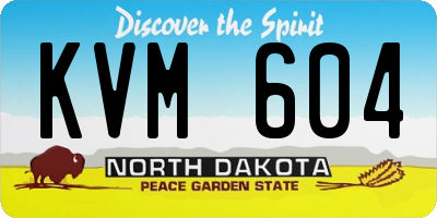 ND license plate KVM604