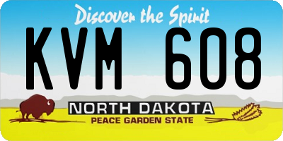 ND license plate KVM608