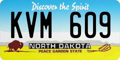 ND license plate KVM609