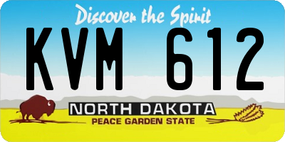 ND license plate KVM612