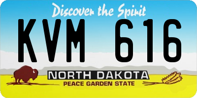 ND license plate KVM616