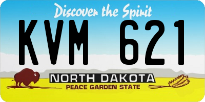 ND license plate KVM621