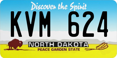 ND license plate KVM624