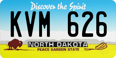 ND license plate KVM626