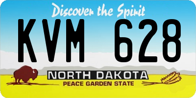 ND license plate KVM628