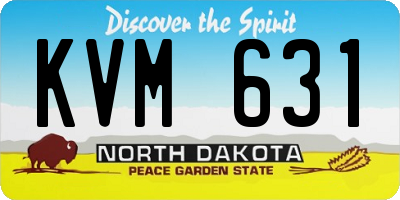 ND license plate KVM631