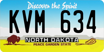ND license plate KVM634