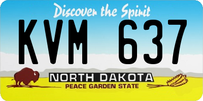 ND license plate KVM637