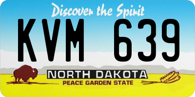 ND license plate KVM639