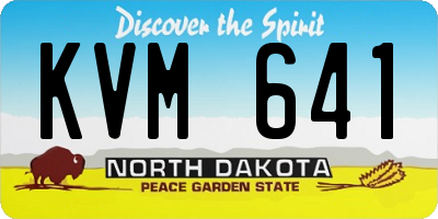 ND license plate KVM641