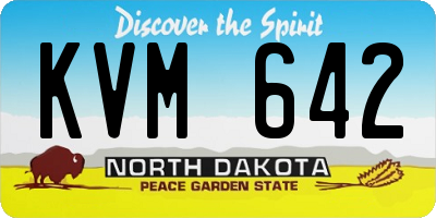 ND license plate KVM642