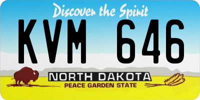 ND license plate KVM646