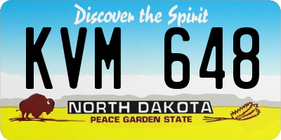 ND license plate KVM648