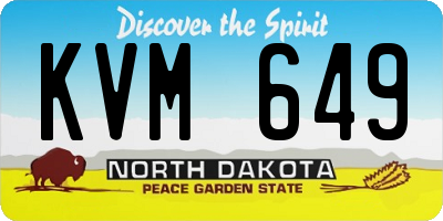 ND license plate KVM649