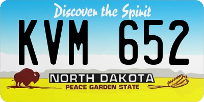 ND license plate KVM652
