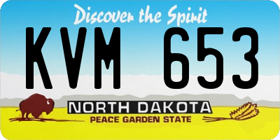 ND license plate KVM653