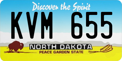ND license plate KVM655