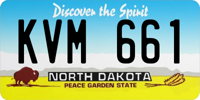 ND license plate KVM661