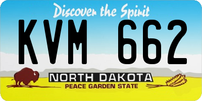 ND license plate KVM662