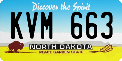 ND license plate KVM663